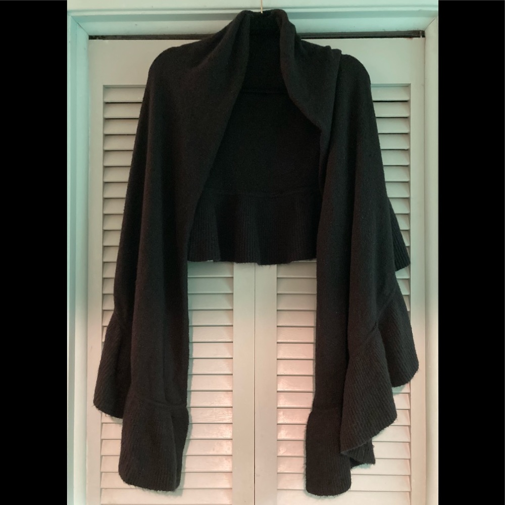 RACHEL Rachel Roy Black Knit Wrap Scarf - Picture 4 of 5
